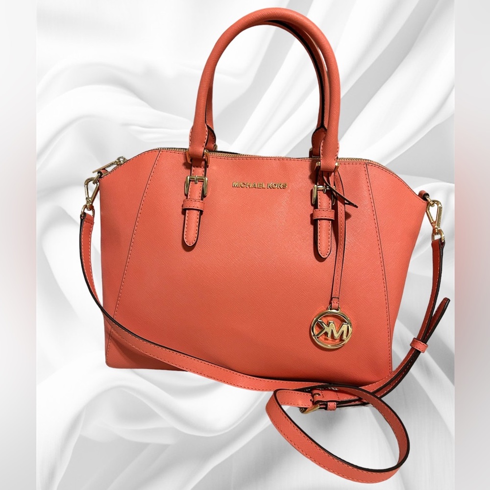 Michael kors pourse jet set travel pink grapefruit new